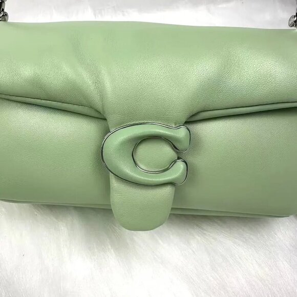 Coach Pillow Tabby Shoulder Bag 20 Leather Pale Pistachio - Picture 3 of 8